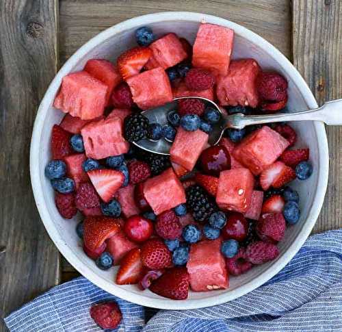 La salade de melon d'eau et fruits des champs pour vous rafraîchir!