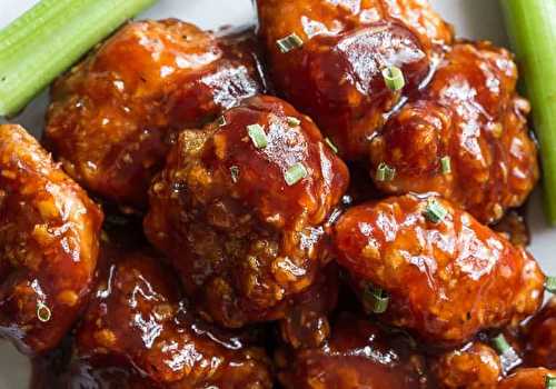 Les délicieuses bouchées de poulet popcorn au miel et à la sauce BBQ!