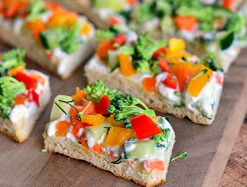 Les délicieuses petites bouchées de légumes sur un croissant!