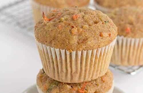 Les délicieux muffins santé à l'avoine, carottes et zucchinis (Super facile à faire!)