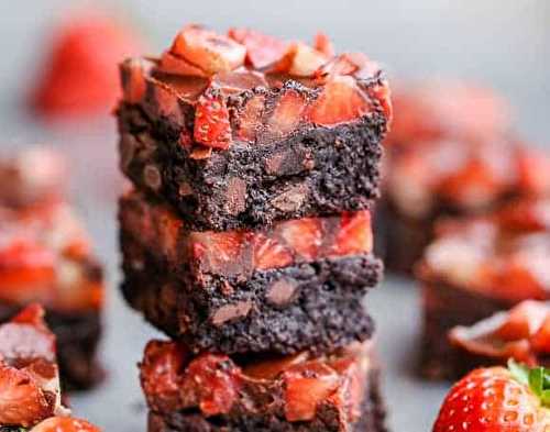 Les fabuleux brownies au chocolat et fraises super santé!