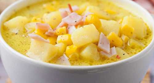 Une délicieuse soupe-repas aux patates et au jambon (Très facile à faire!)