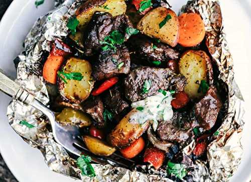 Une papillote de boeuf, patates et légumes à vous faire frémir les papilles!