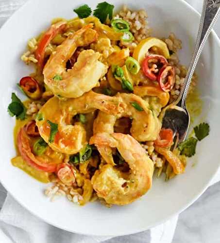 Une recette délicieuse de crevettes dans une sauce thaïlandaise!