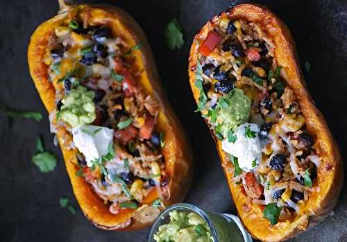 Une recette super santé de courge butternut farcie au TexMex!