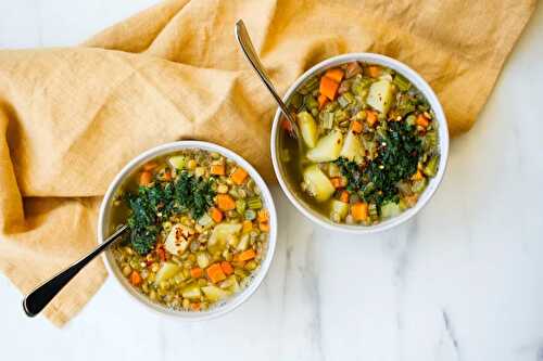 Soupe repas aux lentilles à l’autocuiseur