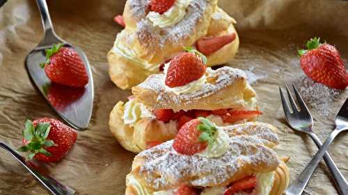 Éclairs chantilly fraises