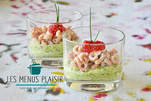 La mousse de courgettes aux crevettes grises