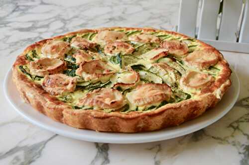 Tarte à la courgette, au chèvre et au thym