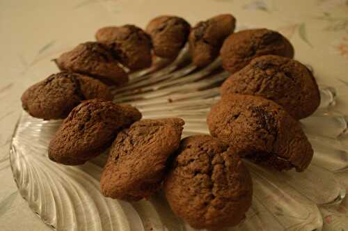 Madeleines au chocolat coeur praliné