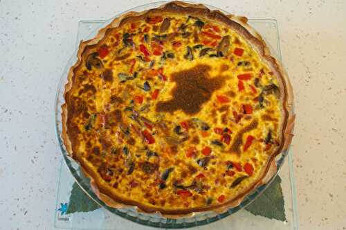 Quiche lorraine au poivron rouge