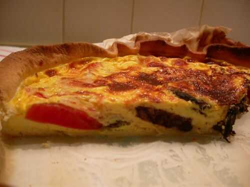 Tarte aux boudin , tomates et mozzarella