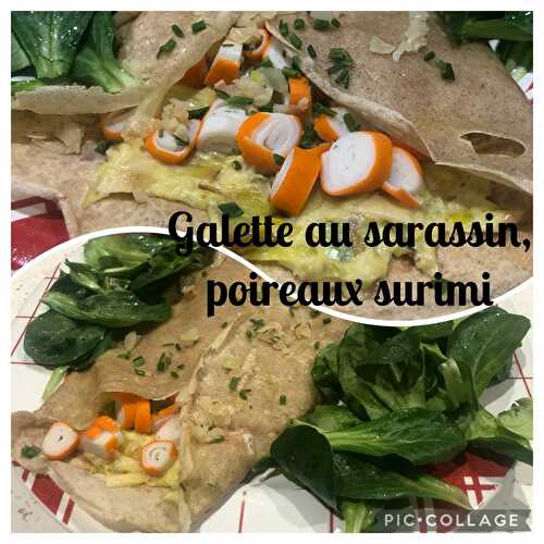 Galette sarrasin fondue de poireaux et surimi