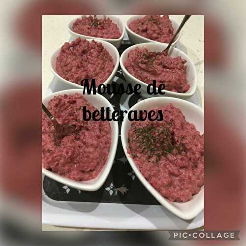 Mousse de betteraves aux petits suisses, thon et fromage frais