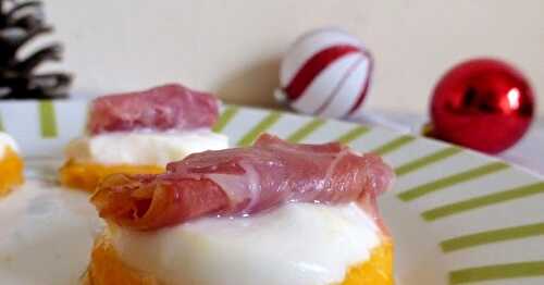 BOUCHÉES MANGUE MOZZARELLA ET JAMBON CRU