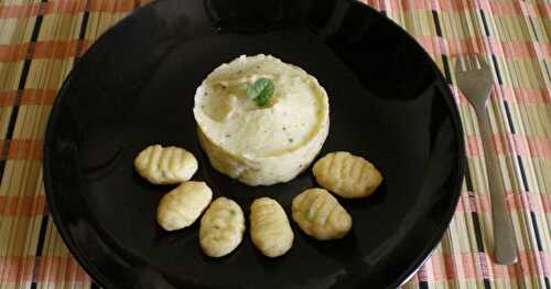 GNOCCHI MAISON A LA VACHE QUI RIT ET PURÉE D'ASPERGES