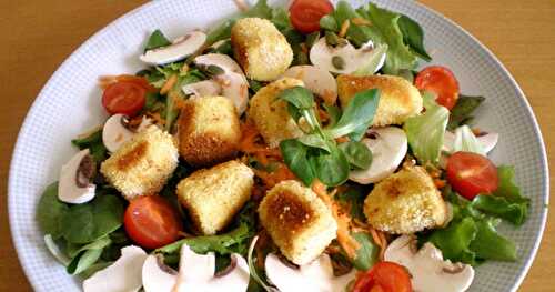 SALADE DE QUENELLES PANÉES ET VINAIGRETTE AUX AGRUMES