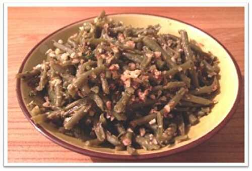 Haricots verts à l'ail et aux amandes - Les Papilles de Karen