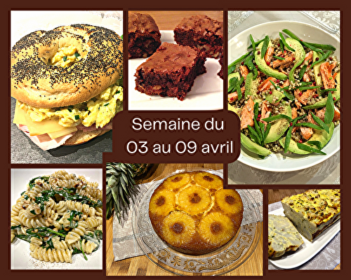 Menu de la semaine du 03 avril au 09 avril