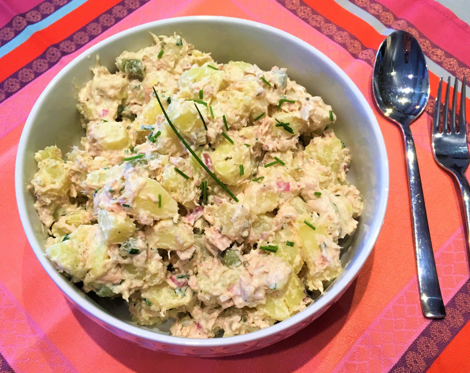 Salade de pommes de terre au thon et Boursin