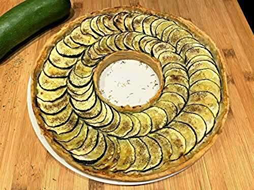 Tarte couronne courgettes, comté et moutarde à l'ancienne