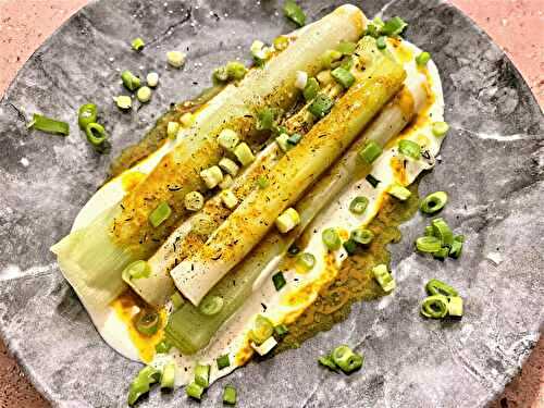 Poireaux vinaigrette au curry, yaourt acidulé de Cyril Lignac