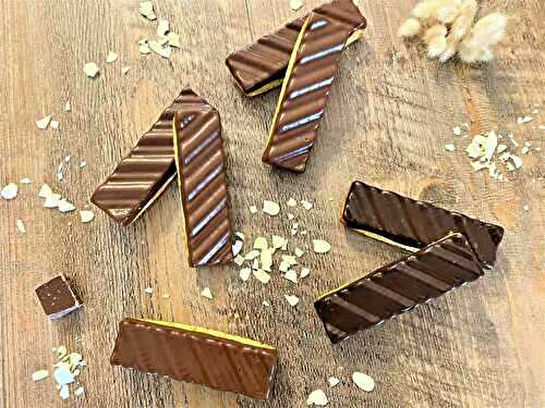 Petites barres amandes coque chocolat