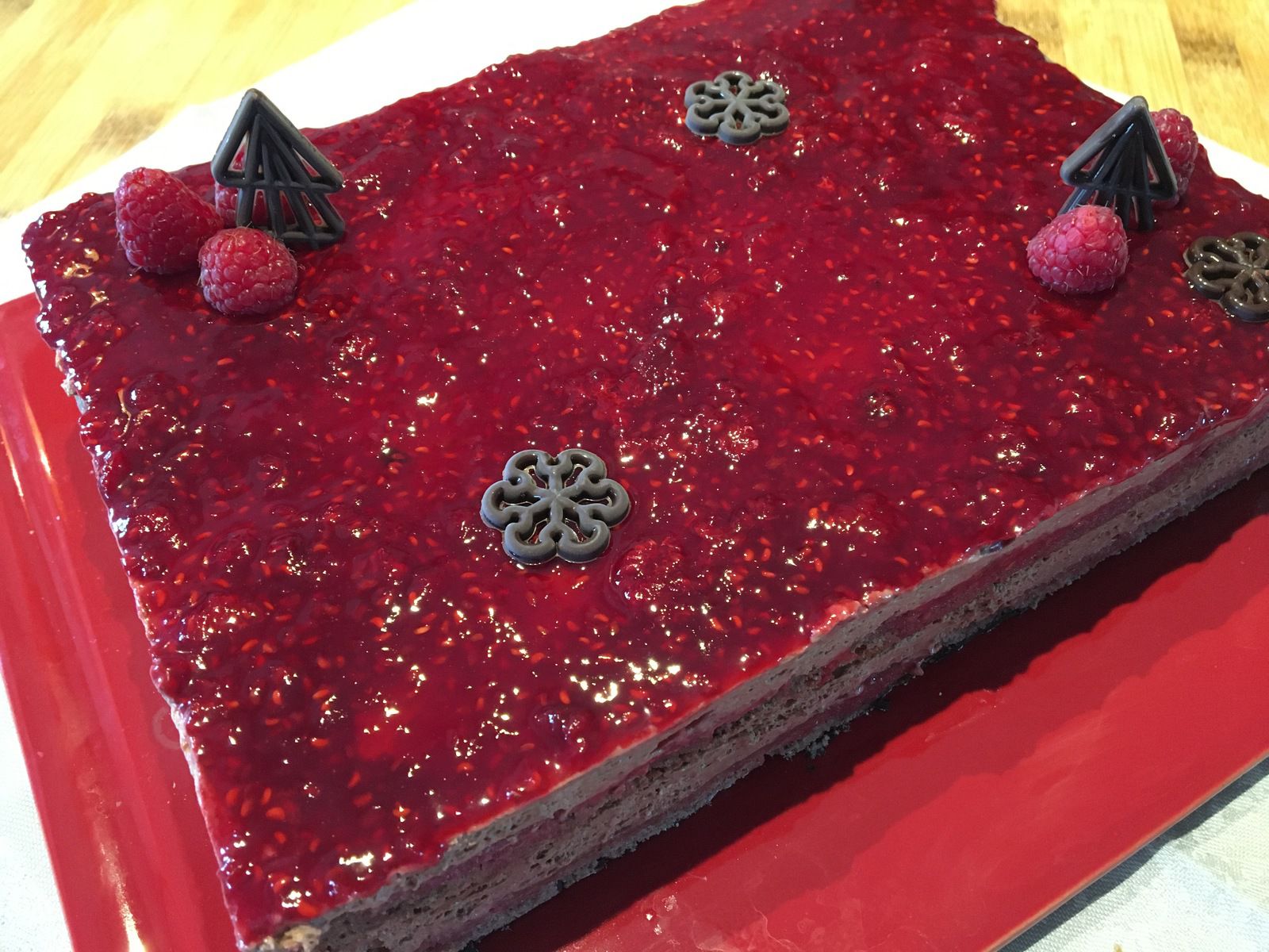 Entremets chocolat-framboise de Christophe Felder