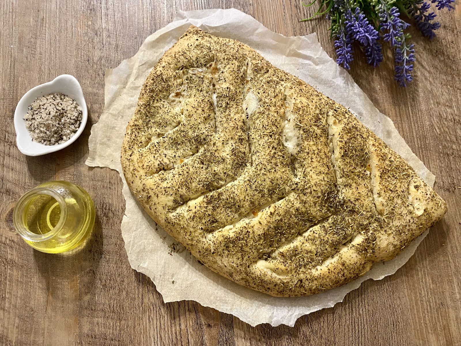 Fougasse au chèvre et lardons