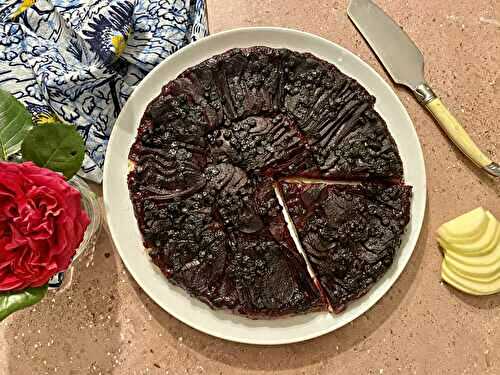 Tarte fine aux pommes et aux myrtilles