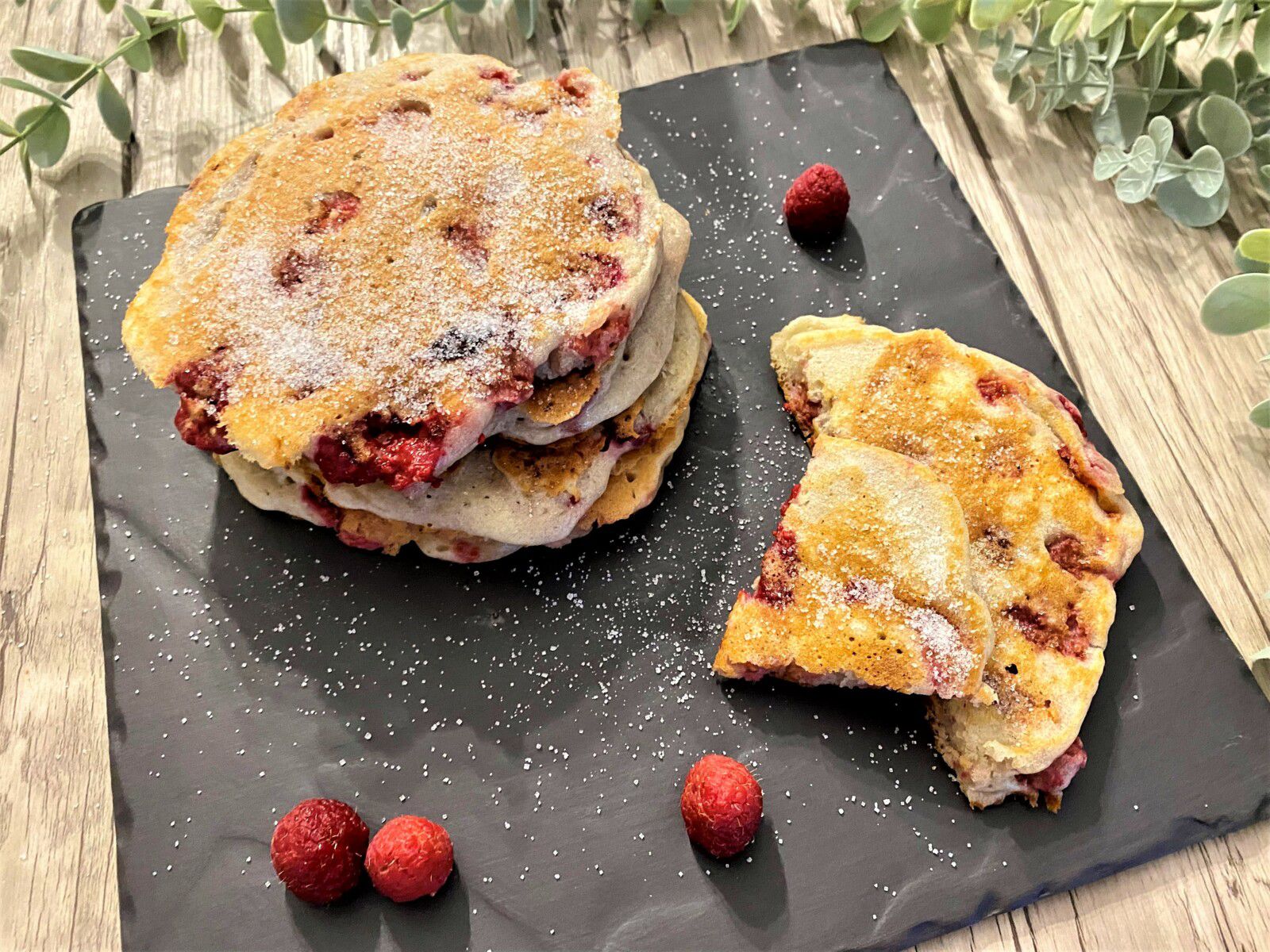 Pancakes aux framboises