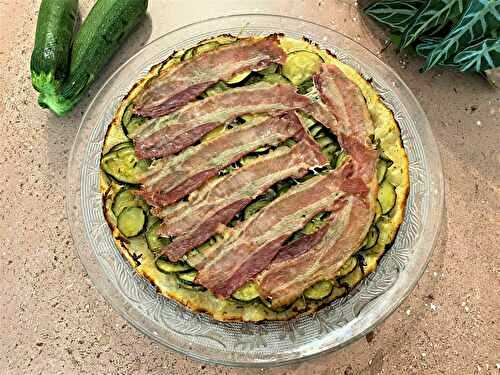 Tarte tatin de courgettes au lard