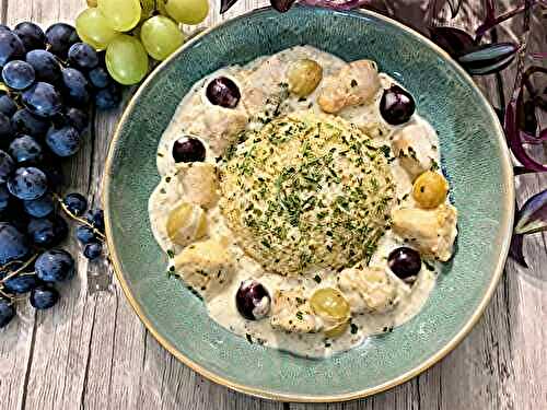 Poulet sauce au vin blanc et raisins frais
