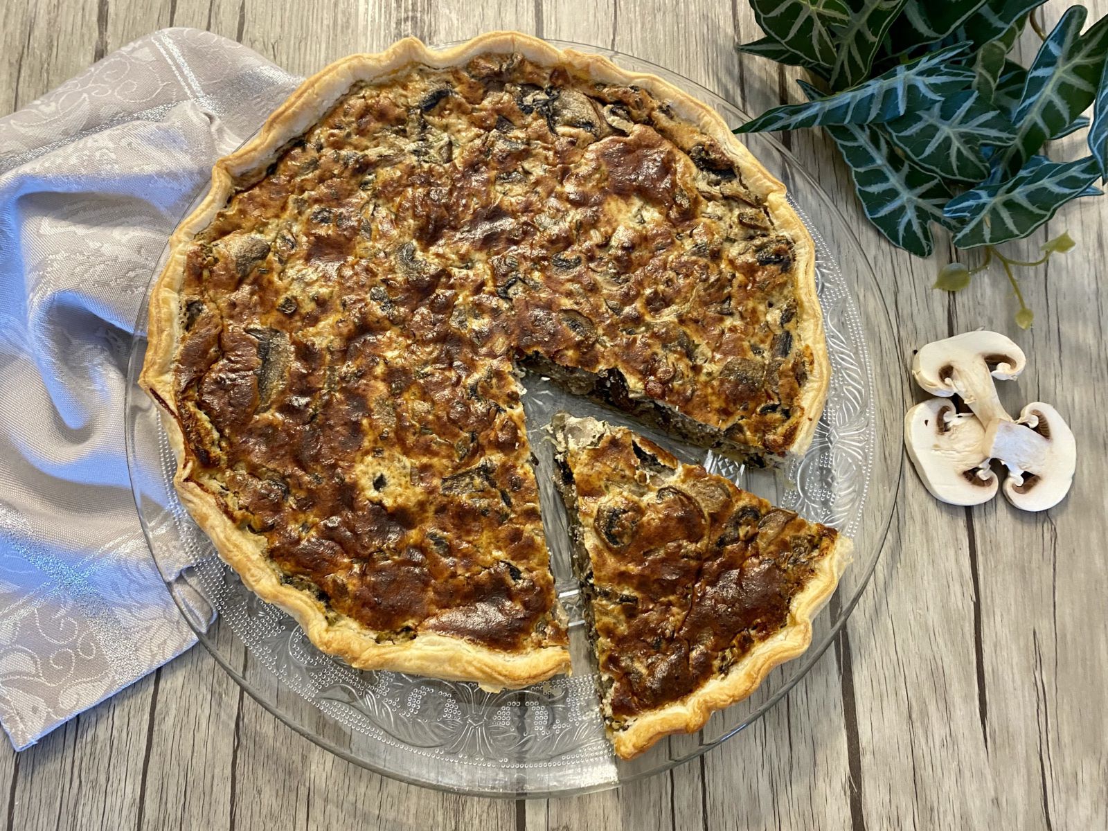 Quiche aux champignons, ricotta et parmesan