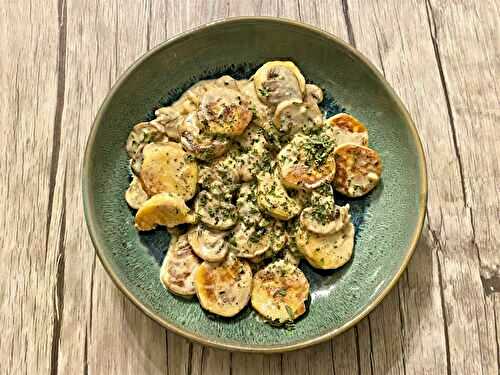 Quenelles poêlées aux champignons et à la crème