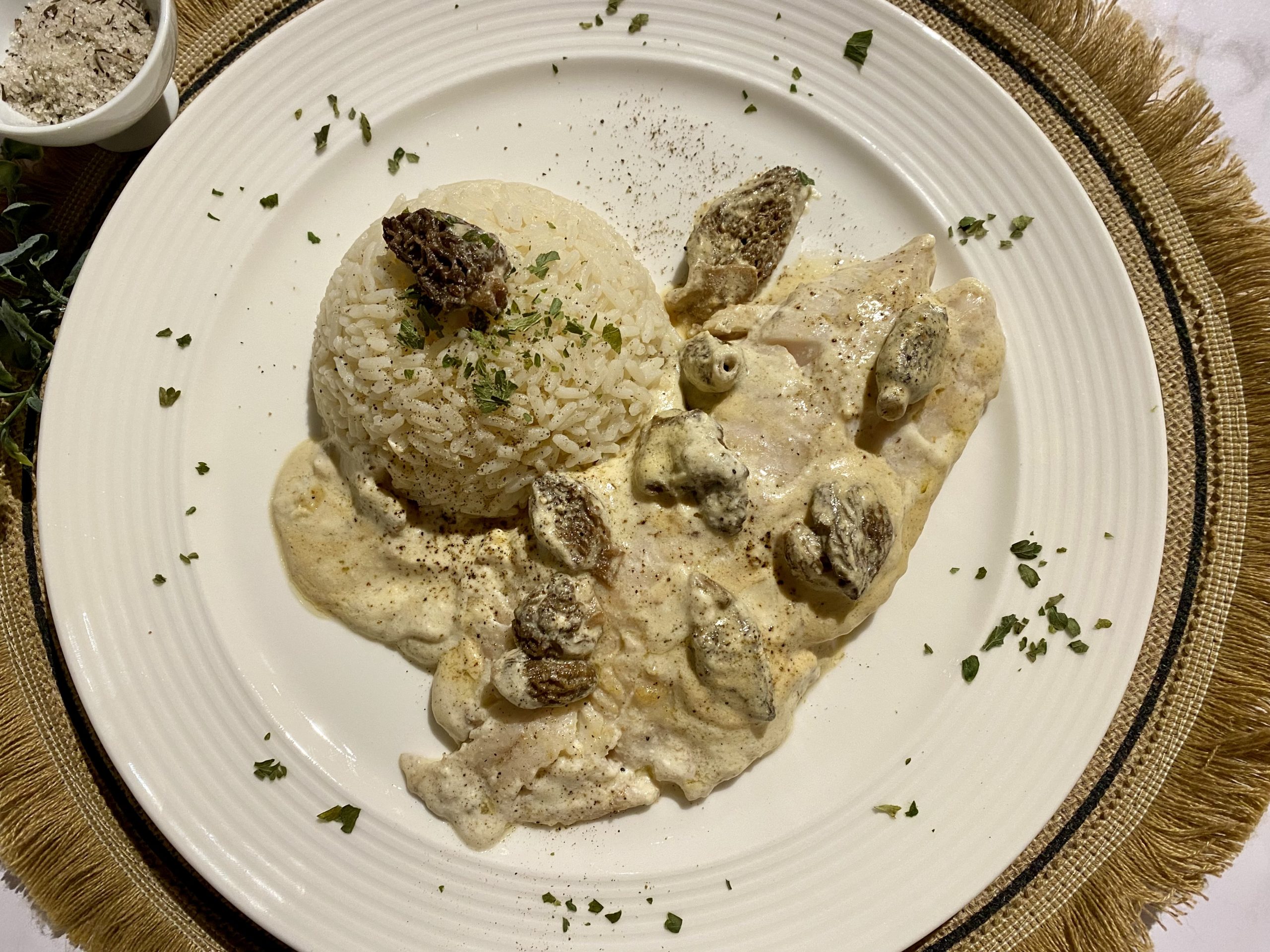 Filets de dorade, sauce aux morilles