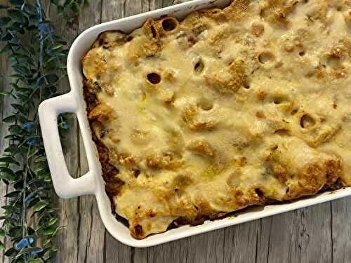 Gratin de pâtes à la saucisses et aux champignons