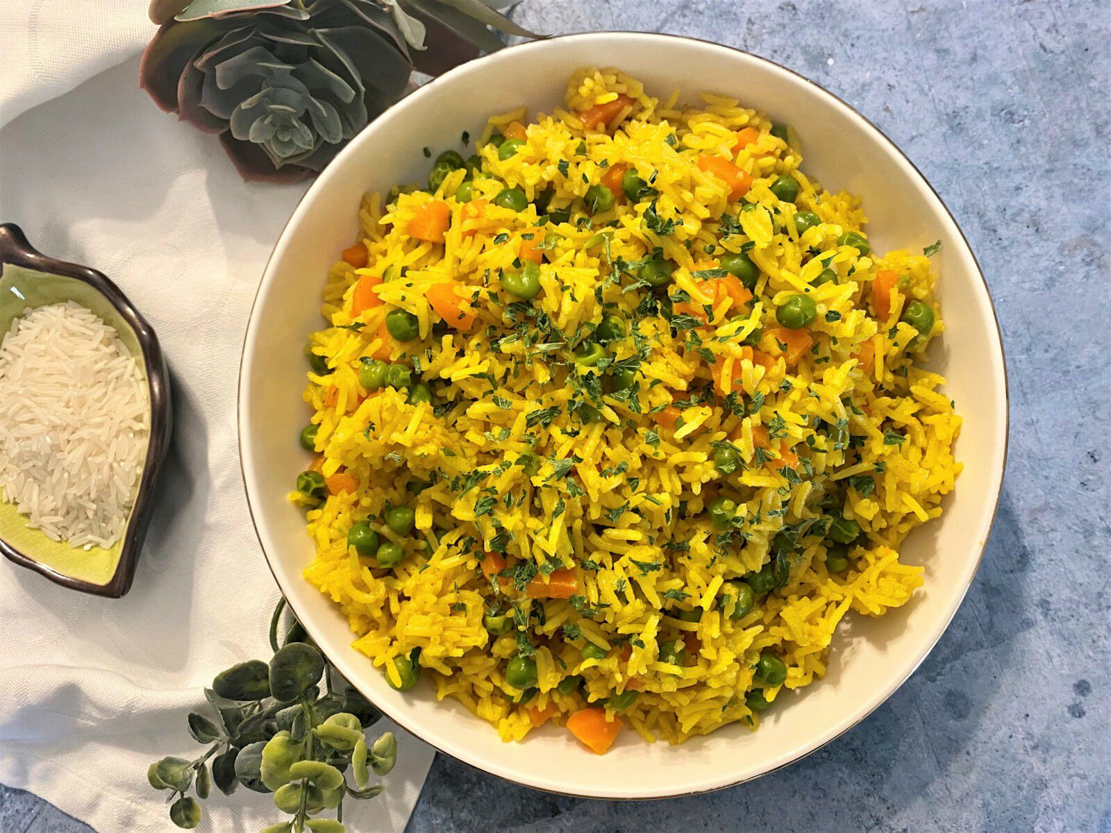 Riz au curry et petits légumes