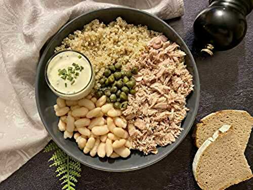 Salade de quinoa, thon et haricots blancs