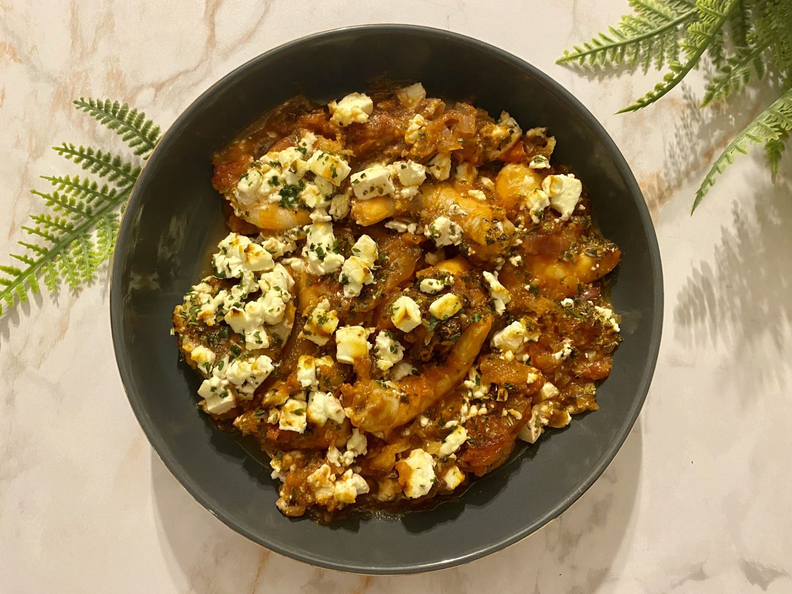 Crevettes saganaki