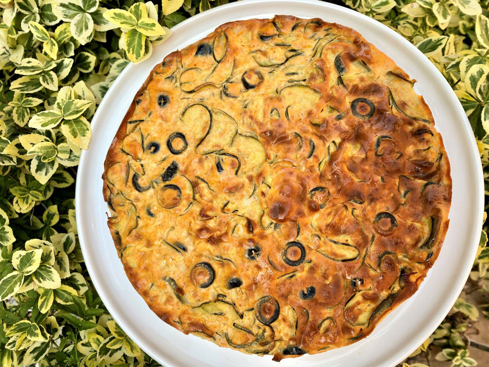 Flan de courgettes aux olives