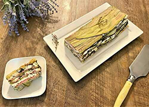 Millefeuille de courgette au jambon et à la feta