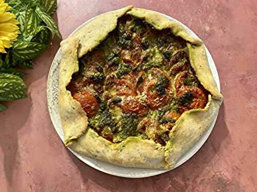 Tarte rustique aux tomates et pesto