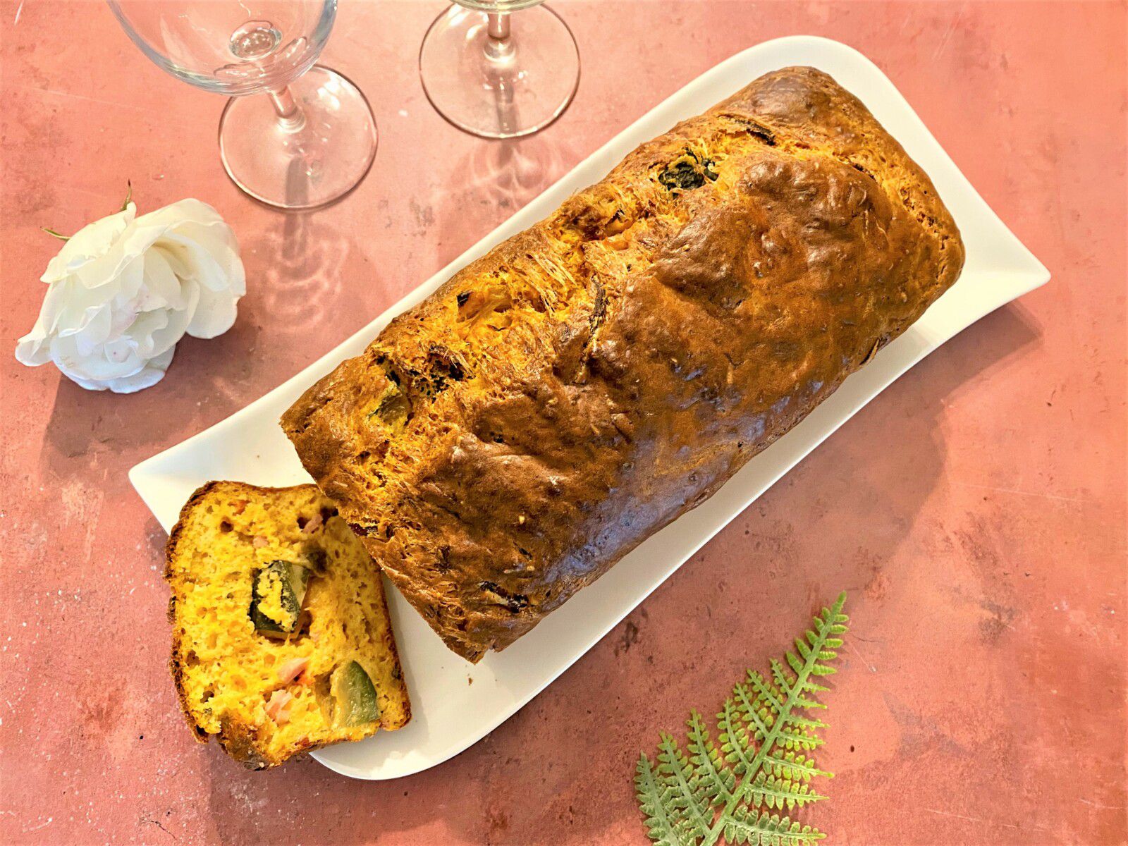 Cake à la ratatouille et au jambon