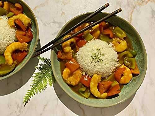 Crevettes sauce aigre douce