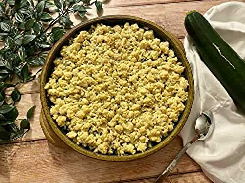 Crumble de courgette et poulet au gorgonzola