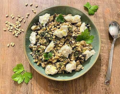 Salade d’aubergines rôties aux épices et burrata