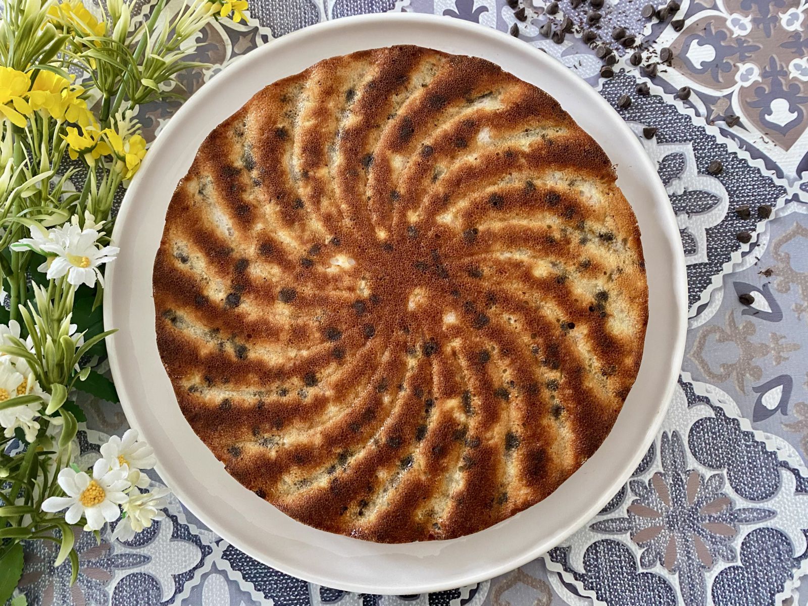 Fondant à la banane, ricotta et pépites de chocolat