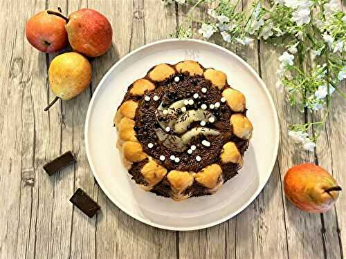 Charlotte au chocolat et poires