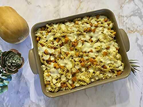 Gratin de pâtes à la butternut et mozzarella